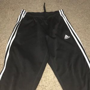 Adidas soccer 3 stripe black pants